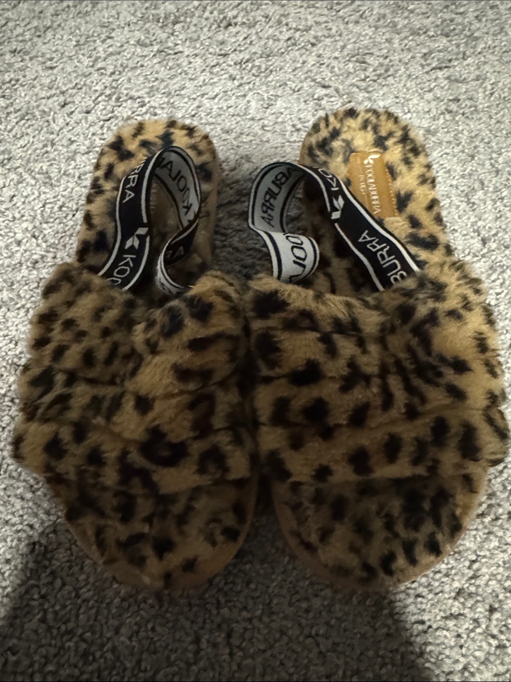 Koolaburra Leopard Print Fuzzy Slide Slippers - Brown & Black